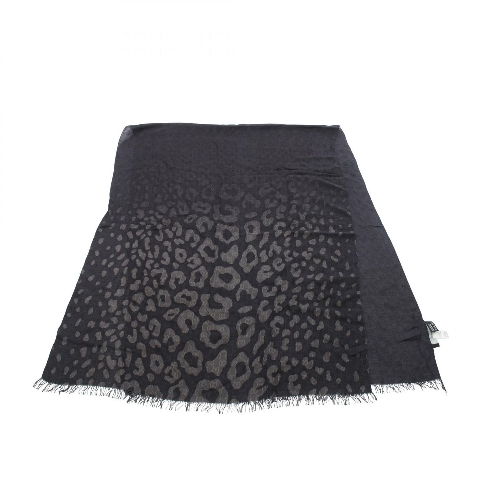 Gucci Shawl GG Pattern Leopard Scarf