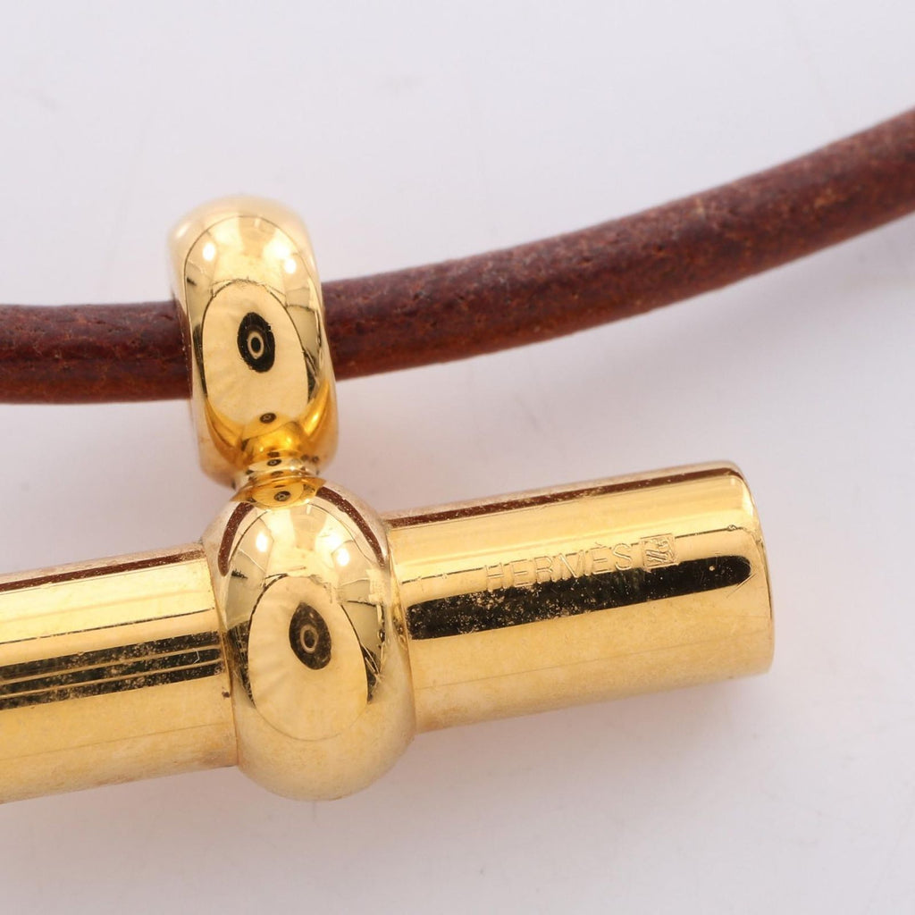 Hermes Choker Glenan Leather Necklace — view 5