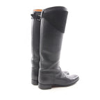 Hermes Boots Evelyne Black Leather Suede Long — view 2