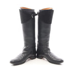 Hermes Boots Evelyne Black Leather Suede Long — view 3