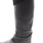 Hermes Boots Evelyne Black Leather Suede Long — view 9