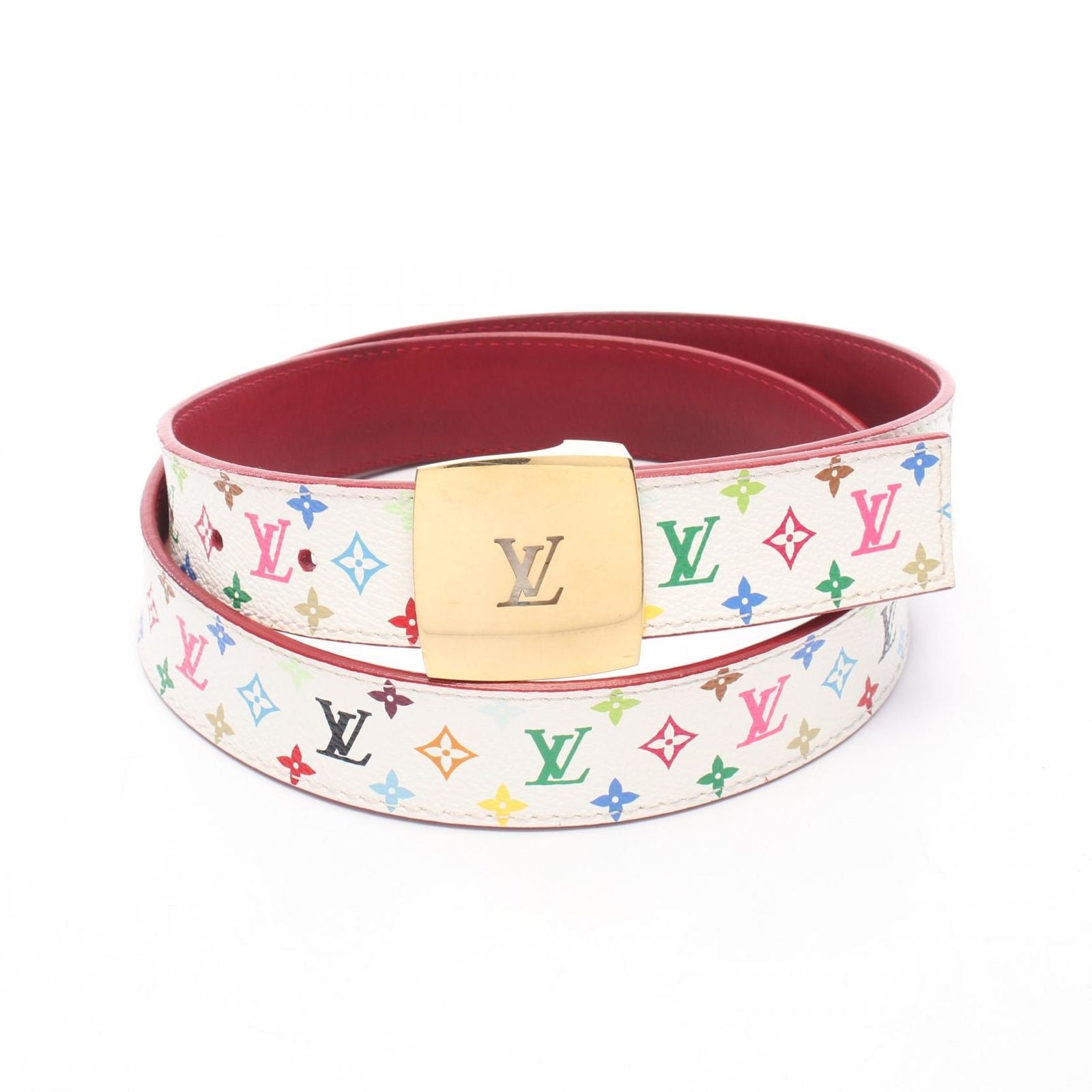 Louis Vuitton Belt Ceinture LV Cut Reversible Gold Leather Canvas