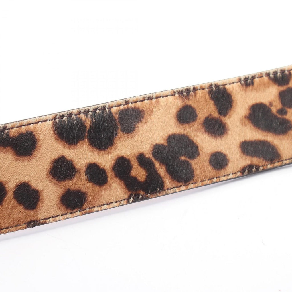 Fendi Belt FF Logo Buckle Leopard Gold Leather — view 8