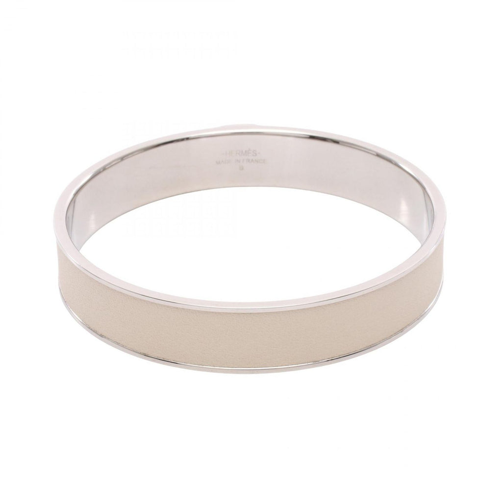 Hermes Bangle Stainless Steel Leather Bracelet — view 2