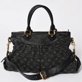 Louis Vuitton Shoulder Bag Slightly Monogram Denim Black Gold