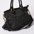 Louis Vuitton Shoulder Bag Slightly Monogram Denim Black Gold — view 3