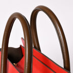 Celine Luggage Mini Handbag Red Brown Antique Gold — view 5