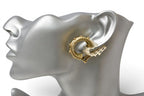 Dior Earrings Vintage Twill Hoop Gold — view 6