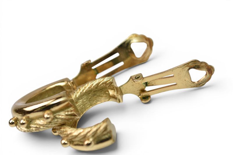 Dior Earrings Vintage Twill Hoop Gold — view 4