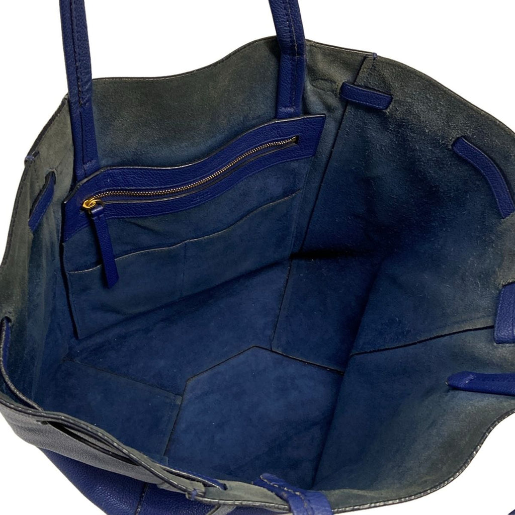 Celine Tote Cabas Phantom Small with Belt Navy Leather — view 7