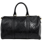 Chanel Bicolor Boston Bag 2-Way Quilted Leather Black — view 3