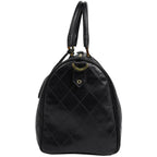 Chanel Bicolor Boston Bag 2-Way Quilted Leather Black — view 2