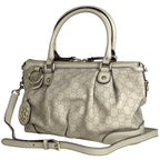Gucci Guccissima Ski Handbag Signature 2-Way Shimarais the Ivory