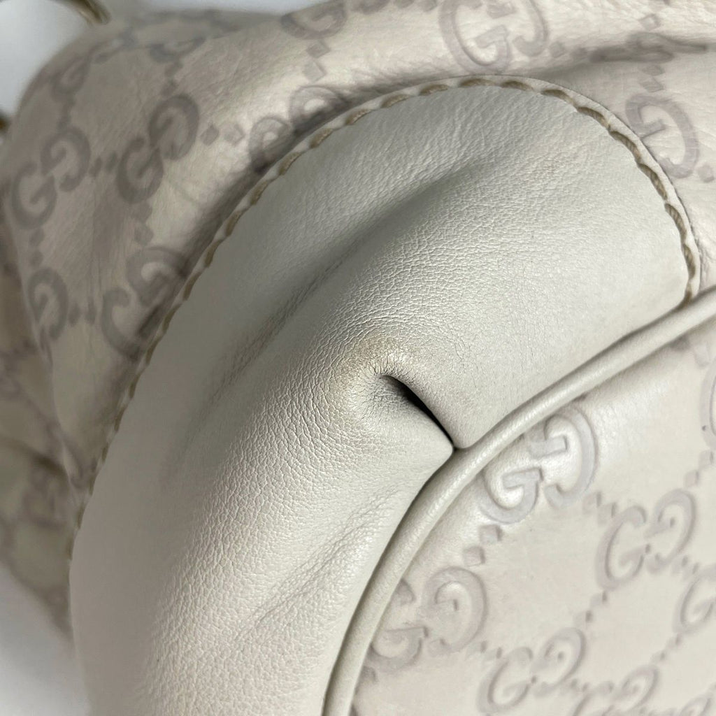 Gucci Guccissima Ski Handbag Signature 2-Way Shimarais the Ivory — view 3