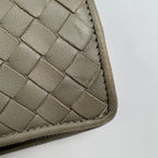 Bottega Veneta Intrecciato Shoulder Bag Drawstring Leather Gray — view 6