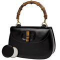 Gucci Bamboo Handbag Vintage Leather Black