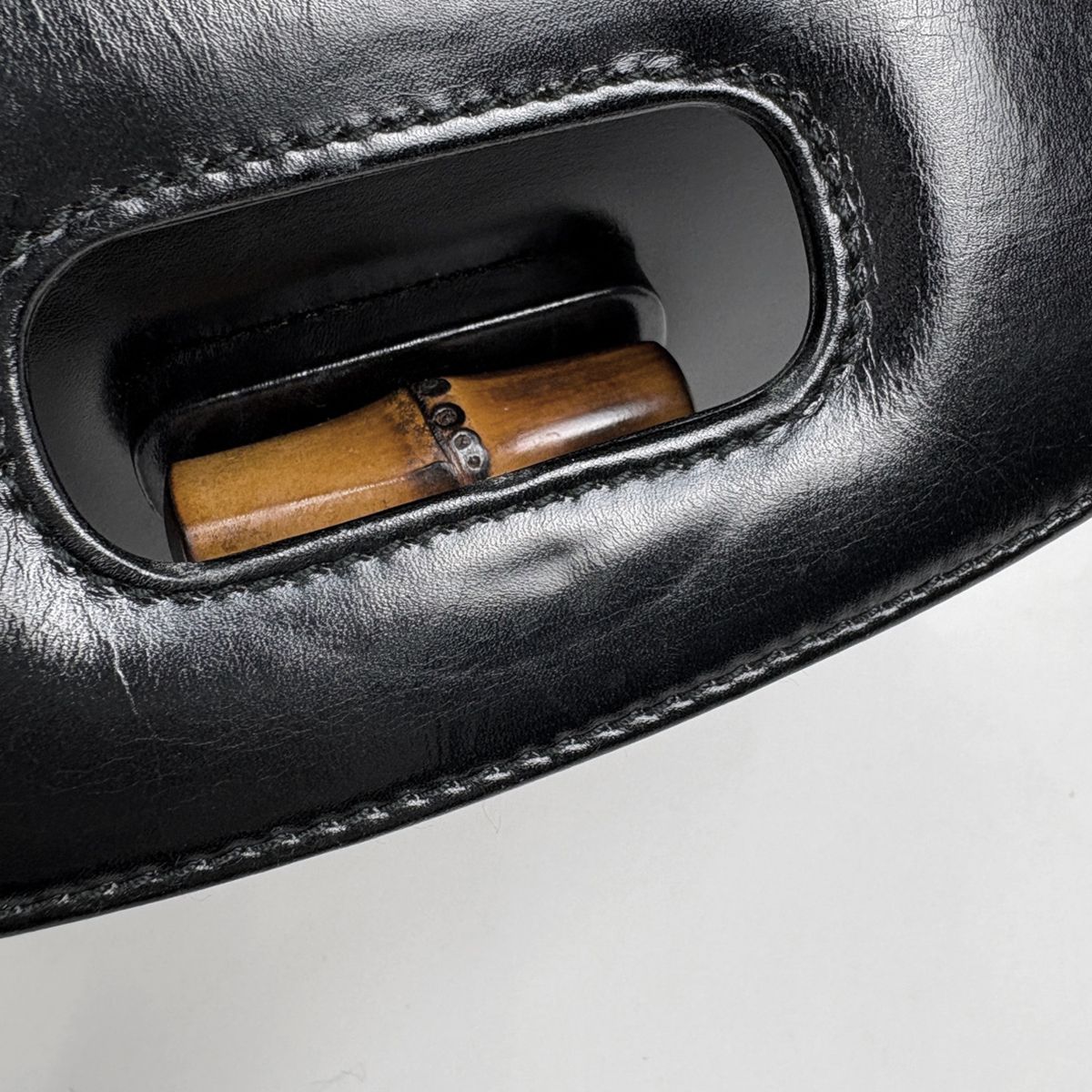 Gucci Bamboo Handbag Vintage Leather Black — view 6