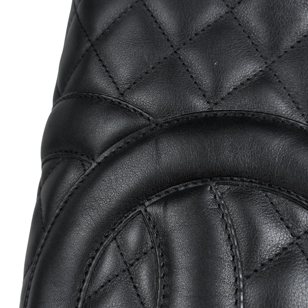 Chanel Cambon Line Large Tote CC Logo Shoulder Bag Leather Black — view 8