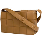 Bottega Veneta Cassette Shoulder Bag Maxi Intrecciato Leather Brown