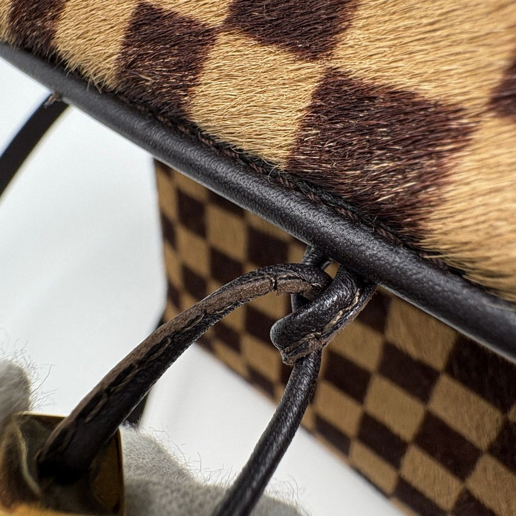 Louis Vuitton Gazelle Calf Hair Shoulder Bag Damier Sauvage Brown — view 4
