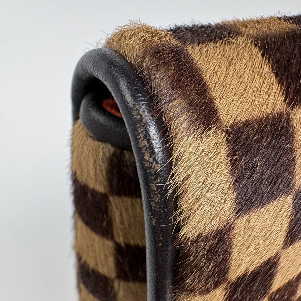 Louis Vuitton Gazelle Calf Hair Shoulder Bag Damier Sauvage Brown — view 6