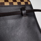 Louis Vuitton Gazelle Calf Hair Shoulder Bag Damier Sauvage Brown — view 5
