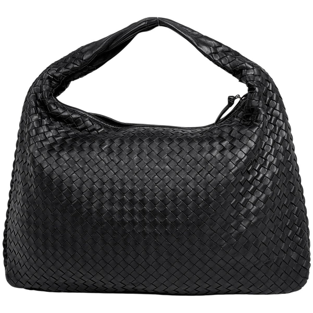 Bottega Veneta Intrecciato Shoulder Bag Hobo Leather Black — view 3