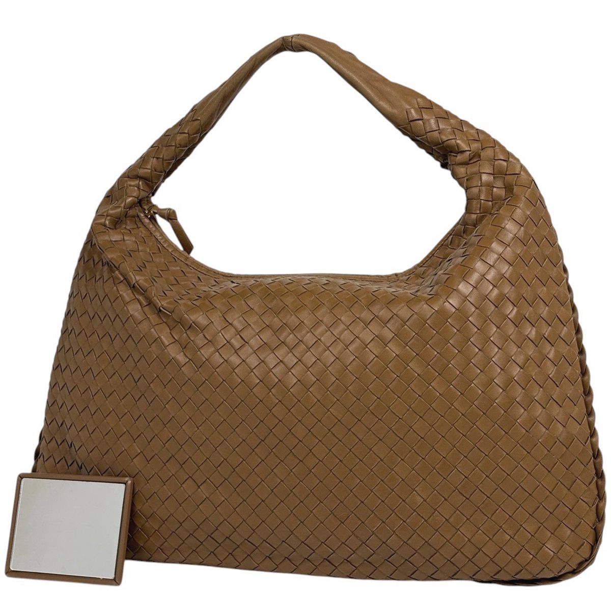 Bottega Veneta Intrecciato Shoulder Bag Hobo Leather Brown