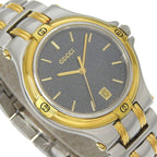 Gucci Stainless Steel Gold Plated Silver Kuo Analog Display Gray Dial Watch — view 3