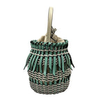 Loewe Fringe Bucket Bag Small Light Green White Basket Leather — view 4