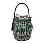Loewe Fringe Bucket Bag Small Light Green White Basket Leather — view 3