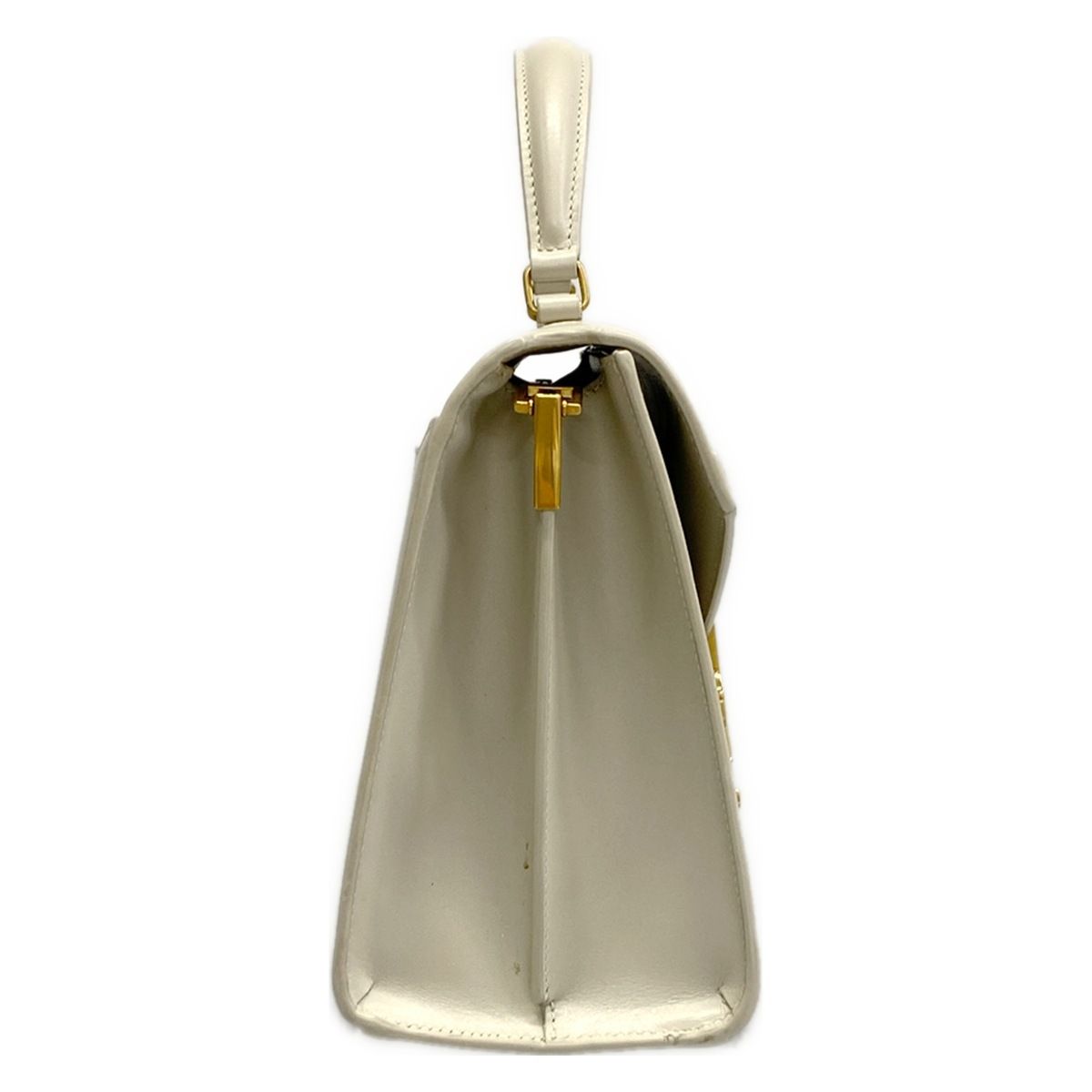 Saint Laurent Paris Handbag Cassandra Top Handle Bag White Gold Leather — view 2