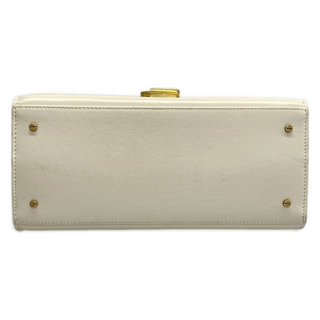 Saint Laurent Paris Handbag Cassandra Top Handle Bag White Gold Leather — view 5