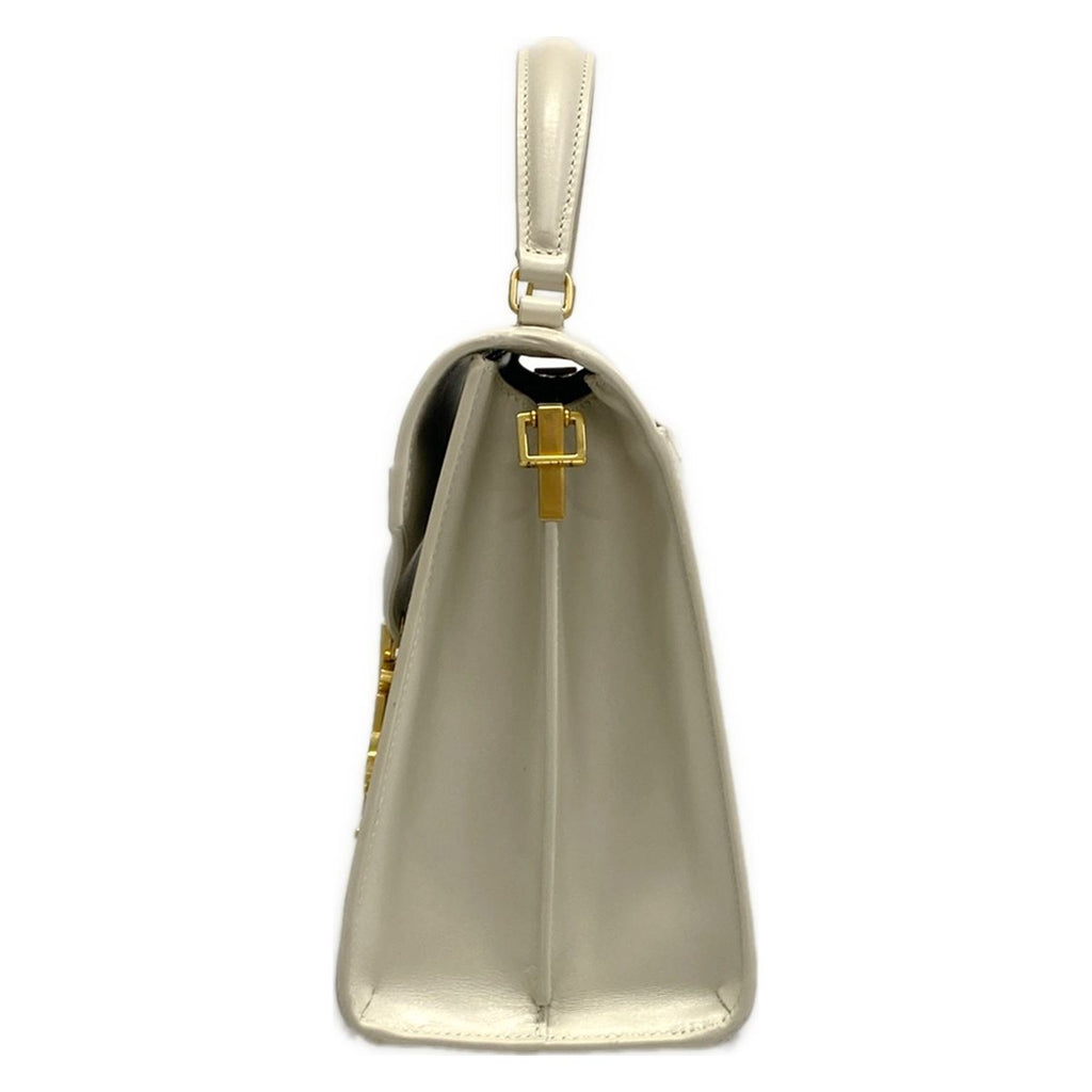 Saint Laurent Paris Handbag Cassandra Top Handle Bag White Gold Leather — view 4