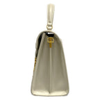 Saint Laurent Paris Handbag Cassandra Top Handle Bag White Gold Leather — view 4
