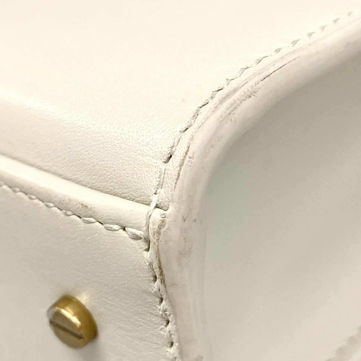 Saint Laurent Paris Handbag Cassandra Top Handle Bag White Gold Leather — view 6