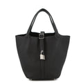 Hermes Handbag Picotin Lock PM Black Silver Taurillon Clemence