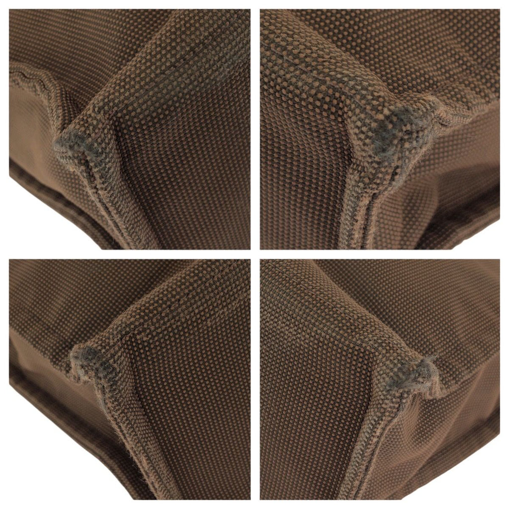 Hermes Her Line MM Brown Silver Polyamide Polyester Tote — view 3