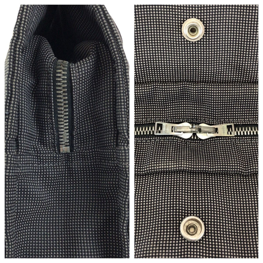 Hermes Her Line MM Gray Silver Polyamide Polyester Tote — view 6