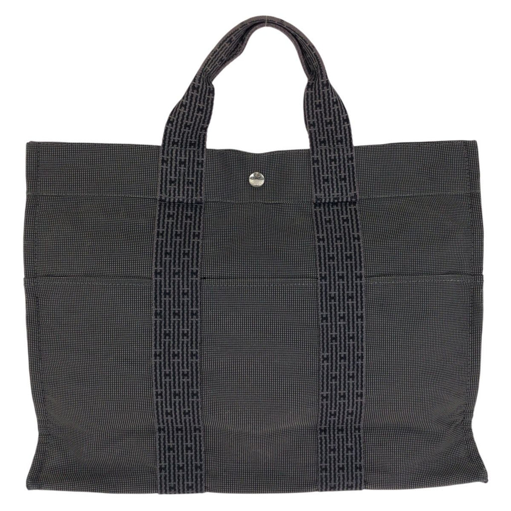 Hermes Her Line MM Gray Silver Polyamide Polyester Tote — view 2