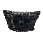 Chanel Tote Raffia Tweed & Gold