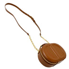 Dior Shoulder Bag Leather Oval Brown Compact — view 4