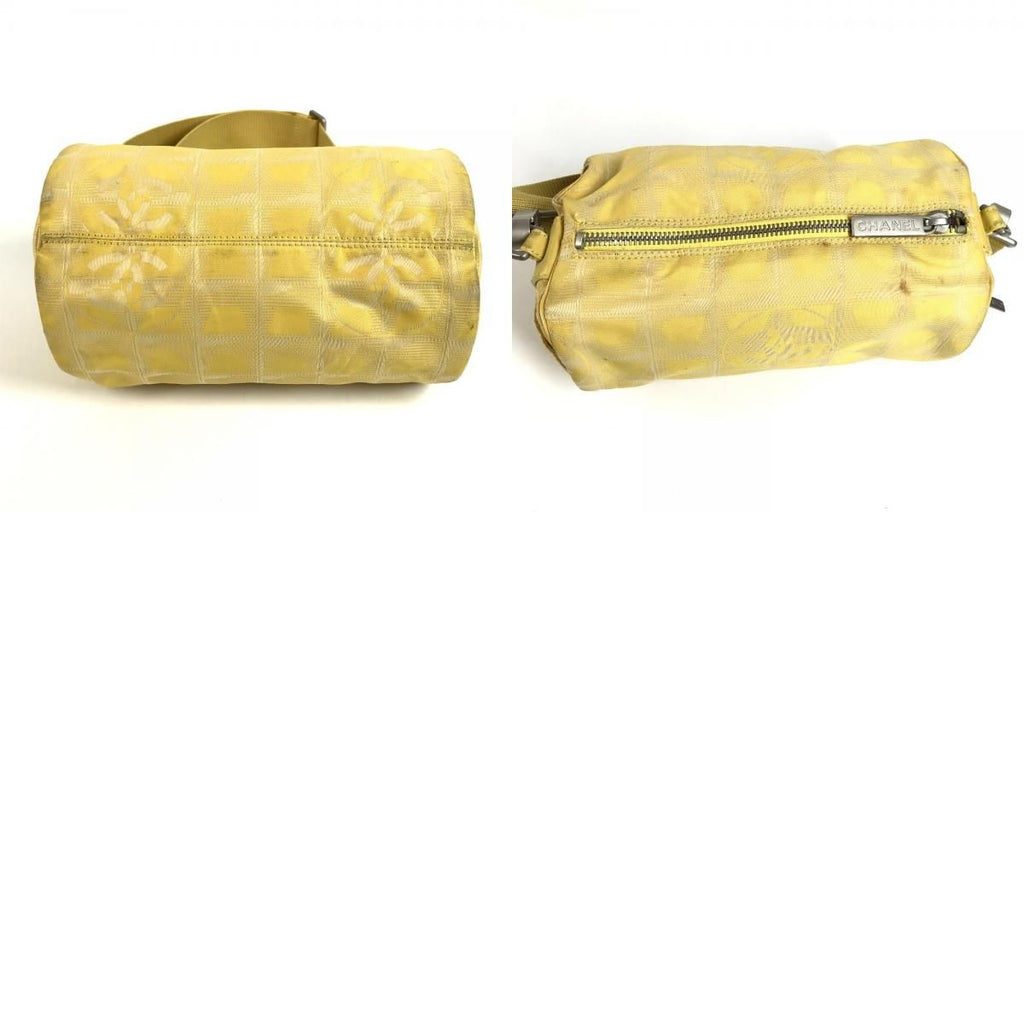 Chanel Shoulder Bag Cylindrical CC Logo Nylon Canvas Yellow — view 9