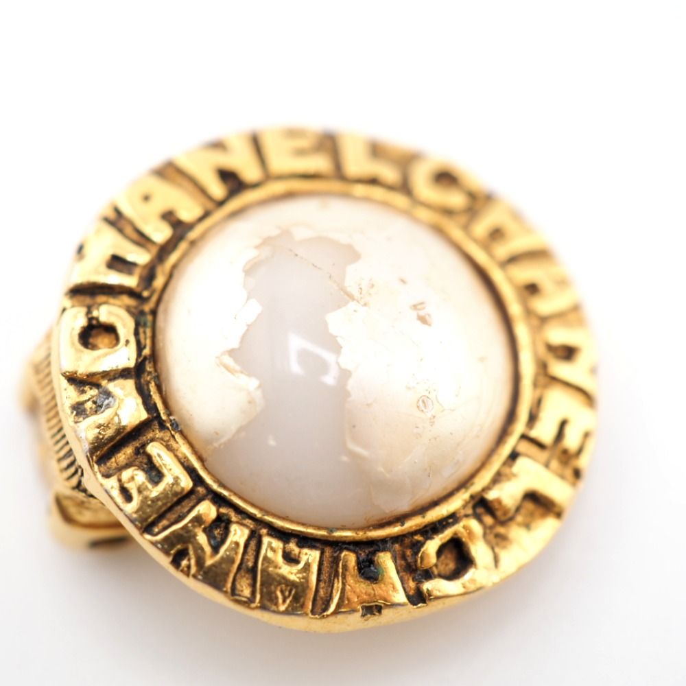Chanel Faux Pearl Earrings Gold — view 3