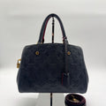 Louis Vuitton Large 2-Way Shoulder Bag Empreinte Montaigne Monogram Leather Navy
