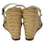 Hermes Sandals 37 Ivory Brown Black Wedge Sole Leather — view 3