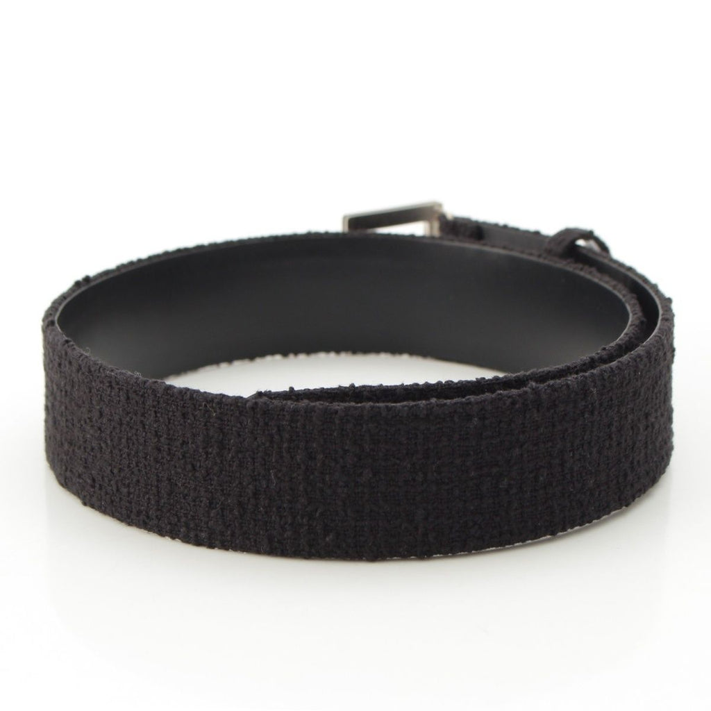 Chanel Tweed Logo Square Buckle Belt Black — view 2