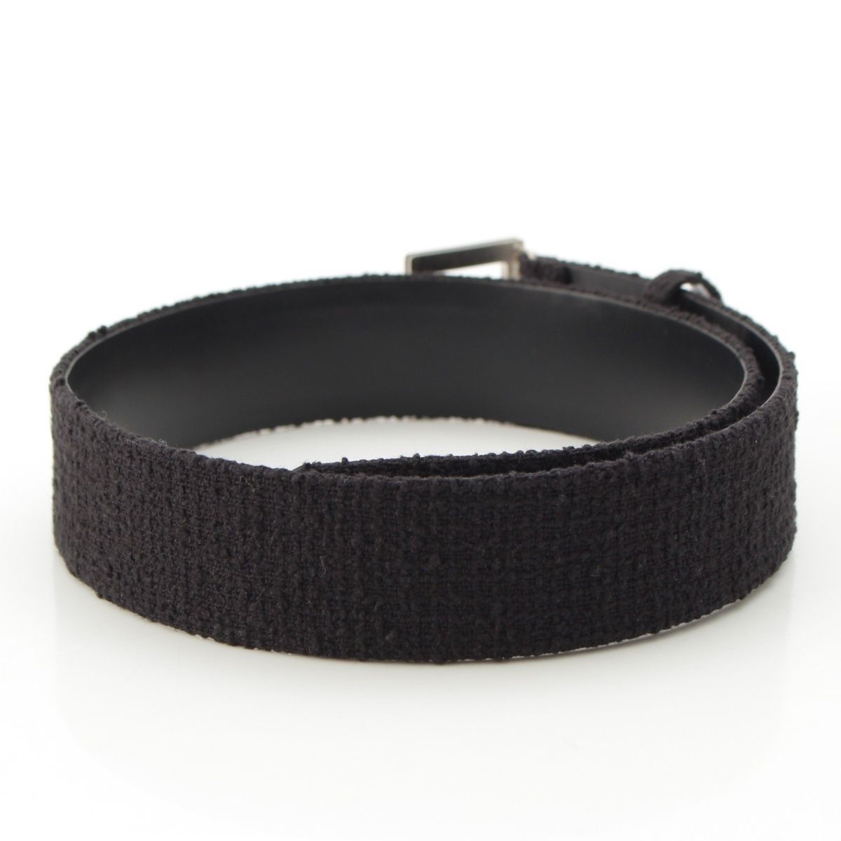 Chanel Tweed Logo Square Buckle Belt Black — view 2