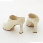 Bottega Veneta Lana Leather Calfskin Open Toe Sandals Sea Salt Mules Off White — view 4