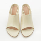 Bottega Veneta Lana Leather Calfskin Open Toe Sandals Sea Salt Mules Off White — view 2